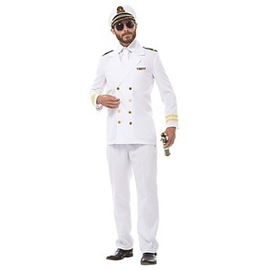 undefined, Kapitän Kostüm für Herren, weiss, Kapitän Kostüm für Herren, weiss