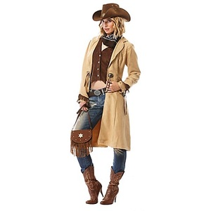 undefined, Cowgirl-Mantel und Weste, beige/braun, Cowgirl-Mantel und Weste, beige/braun