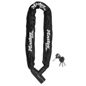 Masterlock, Masterlock 8391 Kettenschloss 8 mm x 900 mm schwarz 2019 Veloschlösser, Masterlock Kettenschloss mit integriertem Schloss | 90 × 8 cm