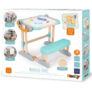 Smoby, Smoby Zusammenklappbarer Holzschreibtisch 2 in 1, Smoby Zusammenklappbarer Holzschreibtisch 2-in-1
