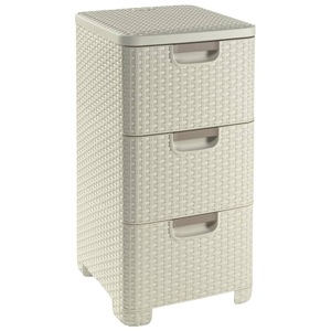 Curver, Curver Style Schubladenschrank 42 L Weiß 240645, Curver Kommode »Schubladenturm STYLE«, creme