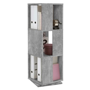 FMD, FMD Aktenschrank Drehbar offene Fächer 34×34×108 cm Betongrau, Calicosy - Regal mit 3 Fächern H108 cm Tower, One Size, Taubengrau