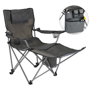 Hi, HI Luxus Campingstuhl mit Fußstütze Anthrazit, 