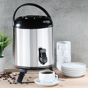 Hi, HI Thermo-Getränkespender 8 L 23 cm Silbern, 