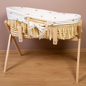 Childhome, Childhome Moseskorb aus Maisschale und Raffia mit Matratze und Bezug