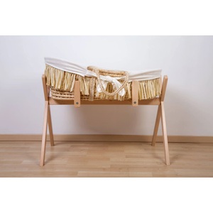 Childhome, Childhome Moseskorb aus Maisschale und Raffia mit Matratze und Bezug