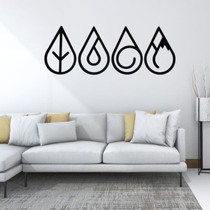 Homemania, Homemania - 4er-Set Wanddekorationen - Schwarz, 