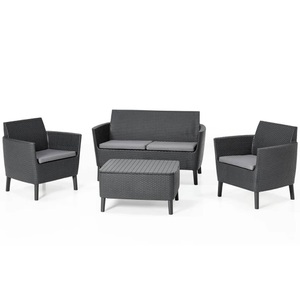 Allibert, AlliBERT Loungeset Salemo anthrazit, Salemo Lounge Set 2er Sofa, graphit