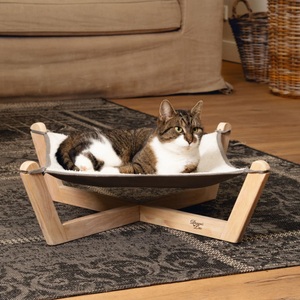 Designed by Lotte, Designed by Lotte Katzen-Hängematte Gaia 51x51x18,5 cm Holz Grau, Karlie Hängematte Gaia - Holz -