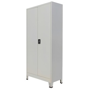 vidaXL, vidaXL Büroschrank mit 2 Türen Stahl 90x40x180 cm Grau, vidaXL Büroschrank mit 2 Türen Stahl 90x40x180 cm Grau