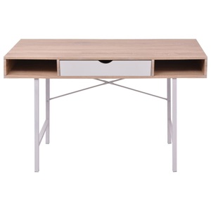 Diverse Hardware, Schreibtisch mit 1 Schublade Eiche und Weiss, vidaXL Schreibtisch mit 1 Schublade Eiche und Weiß
