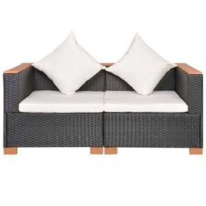 Diverse Hardware, Gartensofa Poly Rattan Schwarz