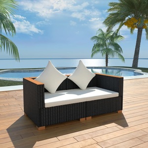 Diverse Hardware, Gartensofa Poly Rattan Schwarz