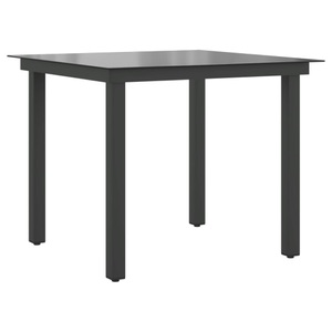 Diverse Hardware, Garten-Esstisch Glas Aluminium 80 x 80 x 74 cm Schwarz