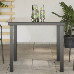Diverse Hardware, Garten-Esstisch Glas Aluminium 80 x 80 x 74 cm Schwarz