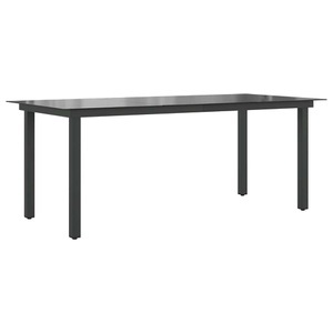 Diverse Hardware, Garten-Esstisch Glas Aluminium 190 x 90 x 74 cm Schwarz