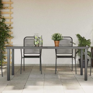Diverse Hardware, Garten-Esstisch Glas Aluminium 190 x 90 x 74 cm Schwarz