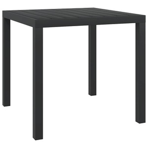 Diverse Hardware, Garten-Esstisch WPC Aluminium 80 x 80 x 74 cm Schwarz, vidaXL Gartentisch Schwarz 80x80x74 cm Aluminium und WPC