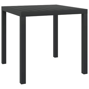 Diverse Hardware, Garten-Esstisch WPC Aluminium 80 x 80 x 74 cm Schwarz