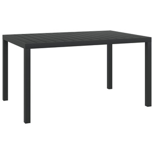 Diverse Hardware, Garten-Esstisch WPC Aluminium 150 x 90 x 74 cm Schwarz, vidaXL Gartentisch Schwarz 150x90x74 cm Aluminium und WPC