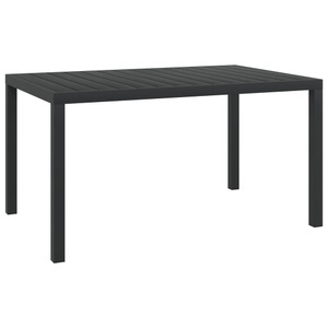 Diverse Hardware, Garten-Esstisch WPC Aluminium 150 x 90 x 74 cm Schwarz, vidaXL Gartentisch Schwarz 150x90x74 cm Aluminium und WPC