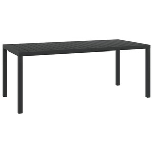 Diverse Hardware, Garten-Esstisch WPC Aluminium 185 x 90 x 74 cm Schwarz, vidaXL Gartentisch Schwarz 185x90x74 cm Aluminium und WPC