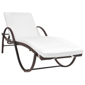 Diverse Hardware, Sonnenliege mit Auflage Poly Rattan Braun, vidaXL Sonnenliege mit Auflage Poly Rattan Braun