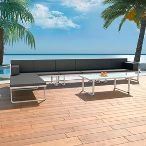 Diverse Hardware, 5-tlg. Garten-Lounge-Set Textilene Aluminium Schwarz