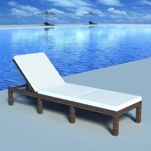 Diverse Hardware, Sonnenliege mit Auflage Poly Rattan Braun, vidaXL Sonnenliege mit Auflage Poly Rattan Braun