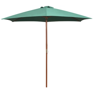 vidaXL Sonnenschirm 270×270 cm Holzstange Grün