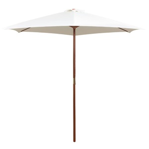 vidaXL, vidaXL Sonnenschirm 270×270 cm Holzstange Cremeweiß