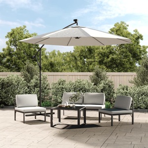 Diverse Hardware, Sonnenschirm Ampelschirm mit LED-Beleuchtung 300 cm Metallmast