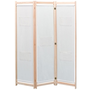 Diverse Hardware, 3-tlg. Raumteiler Kiefer Massiv 120 x 170 cm, vidaXL 3-teiliger Raumteiler Creme 120 x 170 x 4 cm Stoff