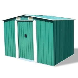 vidaXL, vidaXL Gartenschuppen Grün Metall 257 x 205 x 178 cm, vidaXL Gartenschuppen Grün Metall 257 x 205 x 178 cm