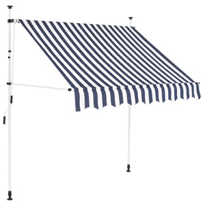 Diverse Hardware, Einziehbare Markise Handbetrieben 200 cm Blau/Weiss Gestreift, vidaXL Einziehbare Markise Handbetrieben 200 cm Blau/Weiß Gestreift