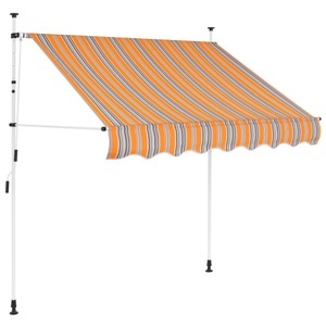 Diverse Hardware, Einziehbare Markise Handbetrieben 150 cm Gelb/Blau Gestreift, vidaXL Einziehbare Markise Handbetrieben 150 cm Gelb/Blau Gestreift