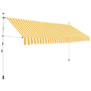 Diverse Hardware, Einziehbare Markise Handbetrieben 350 cm Gelb/Weiss Gestreift, vidaXL Einziehbare Markise Handbetrieben 350 cm Orange/Weiß Gestreift