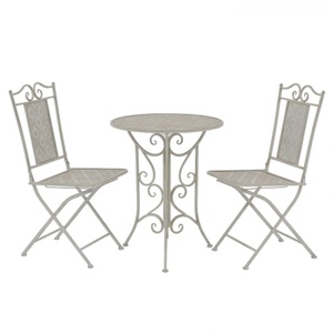 Diverse Hardware, 3-tlg. Bistro-Set Stahl Grau, vidaXL 3-tlg. Bistro-Set Stahl Grau