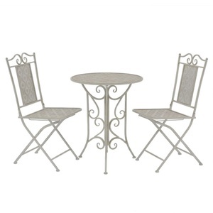 Diverse Hardware, 3-tlg. Bistro-Set Stahl Grau, vidaXL 3-tlg. Bistro-Set Stahl Grau