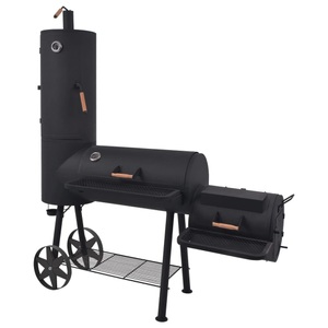 Diverse Hardware, Holzkohle Grill und Smoker mit Ablage Schwarz Heavy XXL, 