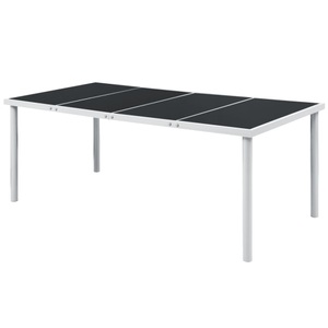 Diverse Hardware, Garten-Esstisch 190 x 90 x 74 cm Schwarz, vidaXL Gartentisch 190x90x74 cm Schwarz Stahl