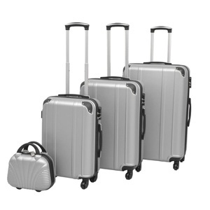 Diverse Hardware, Vierteiliges Hartschalen-Trolley-Set Silber, vidaXL Vierteiliges Hartschalen-Trolley-Set Silber