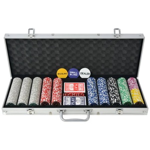 Diverse Hardware, Poker Set mit 500 Laserchips Aluminium, vidaXL Poker Set mit 500 Laserchips Aluminium