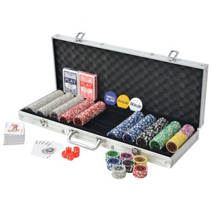 Diverse Hardware, Poker Set mit 500 Laserchips Aluminium, vidaXL Poker Set mit 500 Laserchips Aluminium