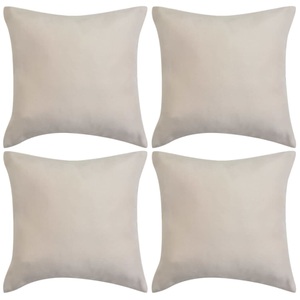 vidaXL, vidaXL Kissenbezüge 4 Stk. 50x50 cm Polyester Wildleder-Optik Beige, vidaXL Kissenbezüge 4 Stk. 50x50 cm Polyester Wildleder-Optik Beige