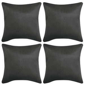 vidaXL, vidaXL Kissenbezüge 4 Stk. 50x50 cm Polyester Wildleder-Optik Anthrazit, 