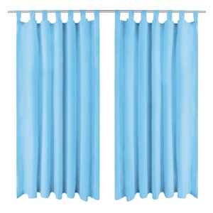 vidaXL, vidaXL Vorhänge Mikro-Satin 2 Stk. mit Schlaufen 140 x 175 cm Türkis, vidaXL Vorhänge Mikro-Satin 2 Stk. mit Schlaufen 140 x 175 cm Türkis
