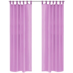 vidaXL, vidaXL Vorhänge aus Voile 2 Stk. mit Schlaufen 140 x 245 cm Lila, 