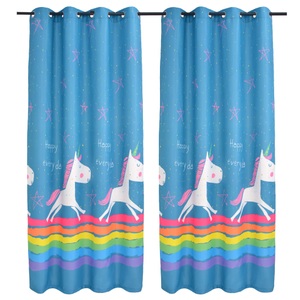 vidaXL, vidaXL Bedruckter Verdunkelungsvorhang für Kinder 2 Stk 140x240cm Blau, 