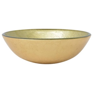 Diverse Hardware, Waschbecken Hartglas 42 cm Gold, vidaXL Waschbecken Hartglas 42 cm Gold